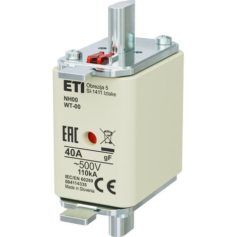 INSERT FUSIBLE NH00 40 A GF 500 V WT-00 004114335 ETI-POLAM 5904722991415