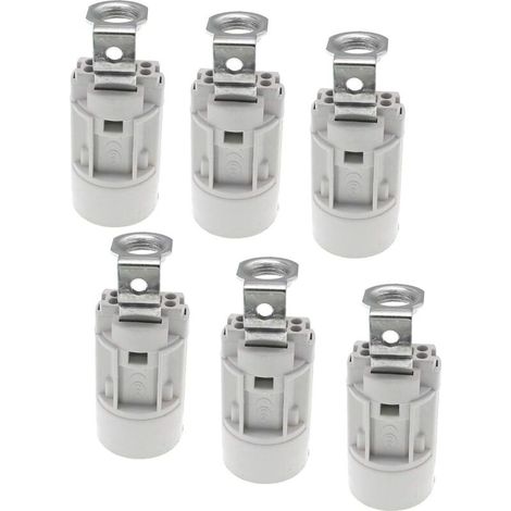 Culot pour ampoule flamme E14, en thermoplastique, noir, SES 52 mm de haut, filetage 1/8 IPS Hickey (1/5)