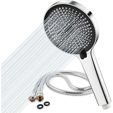 Shower Head & 2M Hose, High Pressure Shower Heads with 5 Spray Modes, Universal Strength Strengthening for Low Water Pressure (1/5)