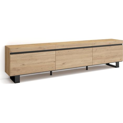 Skraut Home Mobile TV Soggiorno Ampio spazio a disposizione 240x57x35 cm Design industriale Stile moderno Rovere (1/5)
