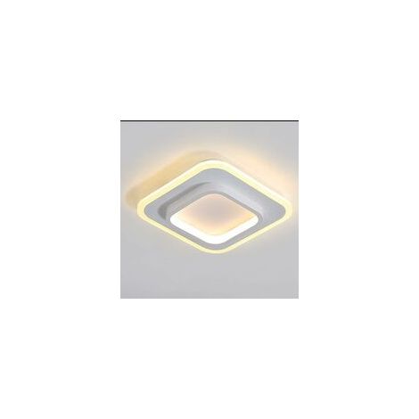 Lampe Suspendue LED - 20 W - 3000 K / 6000 K - Aluminium Acrylique - Carrée Blanche - Pour Cuisine Îlot Évier Table Chambre - 1 Pièce (1/5)