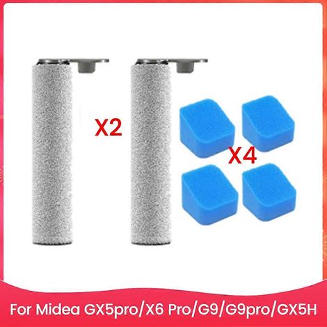 Set mit 6 Ersatzteilen für die Bodenreiniger GX5pro/X6 Pro/G9/G9pro/GX5H: Zubehör, Hauptwalze, Bürste, Filter und Schwamm. (1/5)