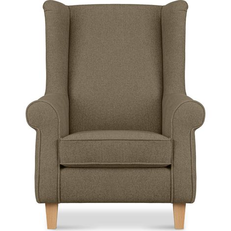 KONSIMO MILES Ohrensessel Massivholzbeine buche, braun (1/5)