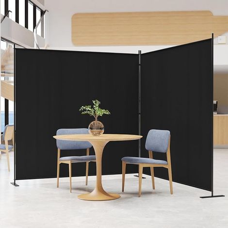 2 Panel Partition Wall 6ft High Indoor Folding Privacy Screen Portable Partition Divider Freestanding Partition for Office Bedroom 100 x 2 Panels (1/5)