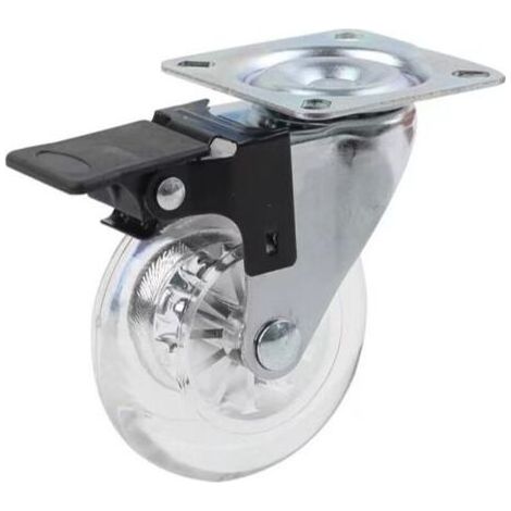 Roulettes multidirectionnelles avec frein pour meubles – Lot de 4, rotation à 360°, charge maximale 120 kg, sans rayure pour sols sensibles (parquet, carrelage, vinyle) (1/4)