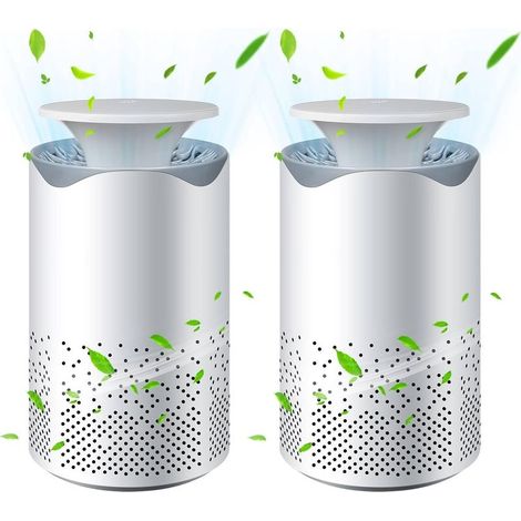 Lot de 2 purificateurs d'air pour chambre à coucher : petit purificateur d'air H13 pour la maison avec câble USB et veilleuse colorée, filtre à air pour la maison, la poussière, le pollen, les squames (1/5)
