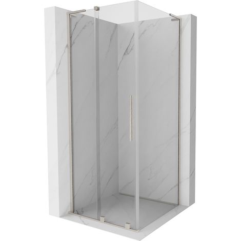 Mexen Velar L Duschkabine Schiebetür 110 x 110 cm, transparent, gebürstetes Nickel - 871-110-110-03-97 (1/5)