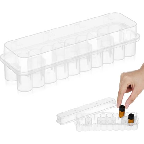 Plastic Bottle Box 3 ml with 24 Compartments Tight Lockable Micro Tube Holder for Laboratory and Essential Oils Portable Bottle Rack for Organised Storage (1/5)