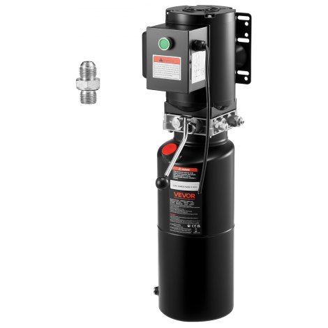Pompe Hydraulique à Simple Effet,Groupe de Bennage pour Camion-benne 9,5 L,Débit d'Huile 6,3 L/min,Pression de Décharge Max. 22 MPa,pour Remorque à Benne Basculante Chariot Élévateur (1/3)