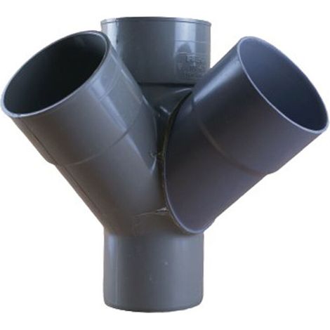 First Plast – Culotte PVC double équerre 45° Male Femelle 100 – Raccord pour évacuation eaux usées – Résistance thermique supérieure à 800% (1/4)