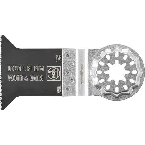 FEIN E-Cut Universale Lama da taglio, Larghezza 44 mm, Lunghezza 55 mm, Conf. 1 pz., Attacco StarLock, Lama bimetallica con dentatura ondulata universale, Ampia gamma di applicazioni.