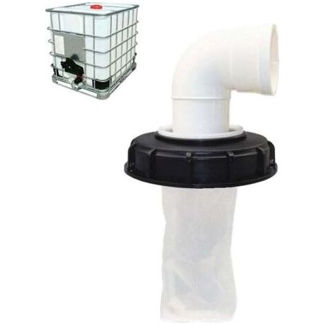 Filtre À Couvercle IBC Accessoires De Réservoir IBC Couvercle De Filtre en Nylon 165mm avec Couvercle Supérieur De Baril d'argile De Filtre Net pour Réservoir d'eau De Pluie IBC/90 degrés (1/4)