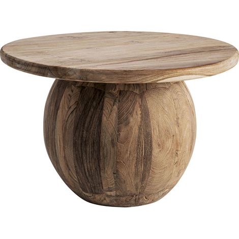 Table basse rustique en bois vieilli teck forme conique sculpturale - Marron clair bois vieilli (1/5)