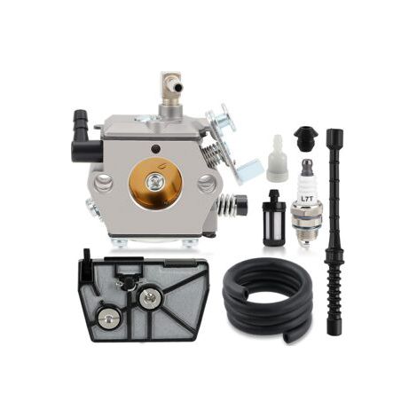 Kit carburateur compatible Stihl 028 et 028AV – Avec filtre essence, filtre air, tuyau et bougie – Accessoire pour tronçonneuse