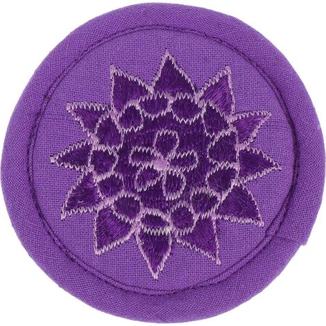 Tapis de bol chantant brodé (1 pièce), décoration artisanale d'art bouddhique tibétain pour salle du Bouddha-16X16X0.5CM-Purple (1/3)