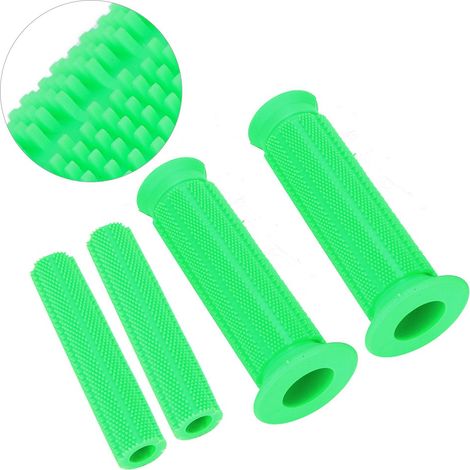 1 paire de poignées de guidon universelles antidérapantes en caoutchouc souple pour moto, couvre-leviers de frein 22 mm (vert) (1/5)