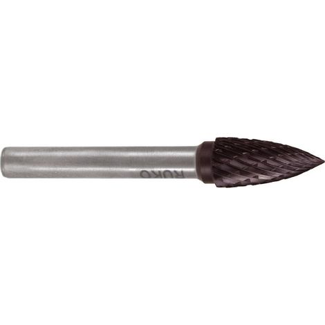 RUKO  Fresa  de  metal  duro  SPG  Ø  10  mm  Longitud  de  la  cabeza  20  mm  Vástago  Ø  6  mm  Dentado  TiCN  KVZ  4  -  116027TC
