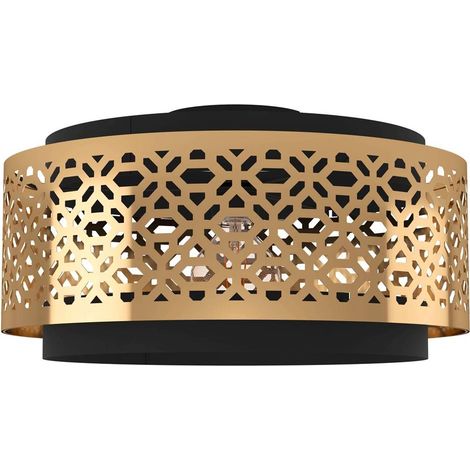 Plafoniera Vintage Sandbach Acciaio Nero 1 Luce E27 (1/2)