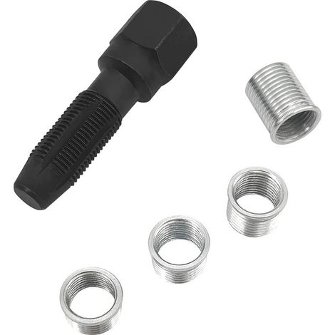5pcs Kit de réparation pour Filetage de Bougies d'allumage M14 x 1,25, Kit de refiletage de Culasse, Rethreading Bougie, Outil de réparation de Filetage de Cylindre d'alésoir de 14 mm (1/3)