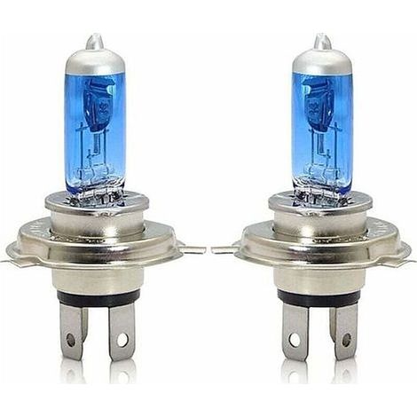 H4 P43t Phares halogènes 60/ 55W 5000k Blanc chaud Faisceau route/ Feux croisement Lampe 12V Auto Voiture Moto Ampoule, 2 pièces (1/2)