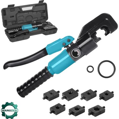 Manuzen - Pince à sertir hydraulique YQK-70 – 8 t, 4 à 70 mm² — Jaune et noir (1/4)