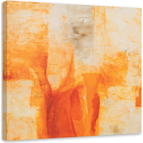 Tableau sur toile Orange Abstrait 60x60 (1/5)