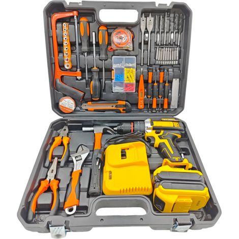 Perceuse Visseuse Sans Fil 21V, Perceuse à Percussion avec 2 Batteries Lithium et Chargeur, Mandrin Automatique 3 Fonctions, Tournevis Électrique Multifonction pour Bricolage