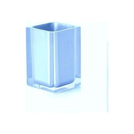 Gedy Rainbow Bicchiere Portaspazzolini da Appoggio in Resina Termoplastica colore Celeste