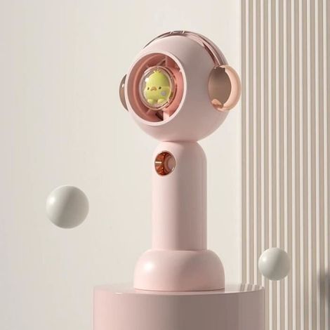 Mini Ventilateur - Avec Spray - Rechargeable USB - 3 Vitesses - 30 ml - Rose