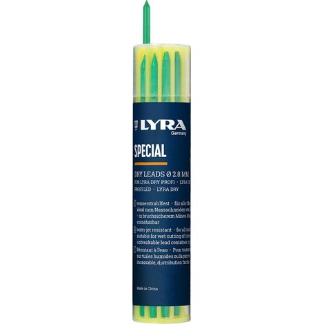 LYRA Dry - Confezione da 12 mine di ricambio speciali in plastica, 2,8 x 2,8 x 100 mm, colori assortiti