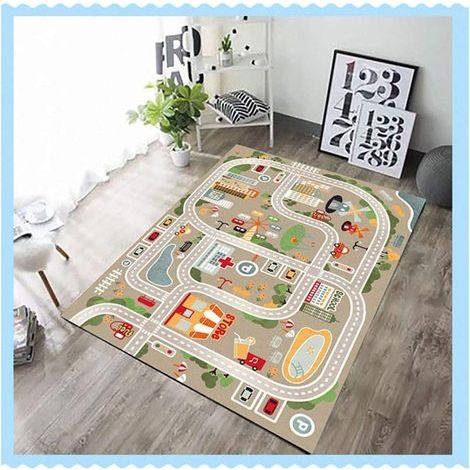 Alfombra infantil, tapete de juegos, universo animal de tranvía, 120x160 cm (1/3)
