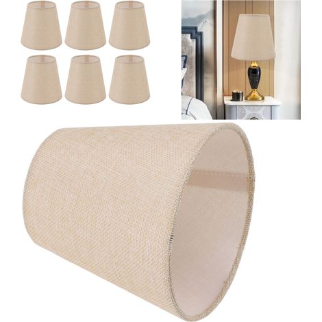 Moderner, minimalistischer Lampenschirm aus Leinen, geeignet für Klemmkerzenlampen, Stehlampen, Tischlampen, Pendelleuchten und Wandleuchten. (1/5)