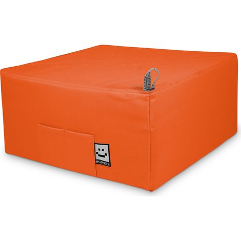 Puff Cama Individual para una persona Polipiel Naranja Happers Único Naranja