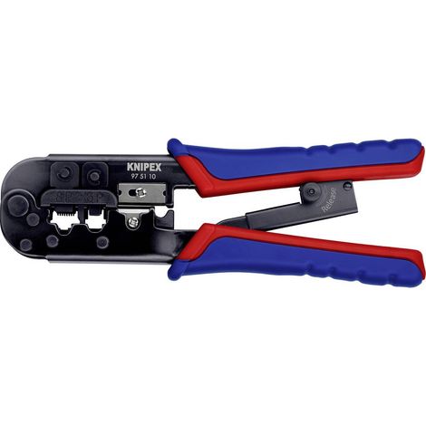 KNIPEX 97 51 10 Pinza per connettori modulari tipo "Western" con manici multicomponente brunita 190 mm