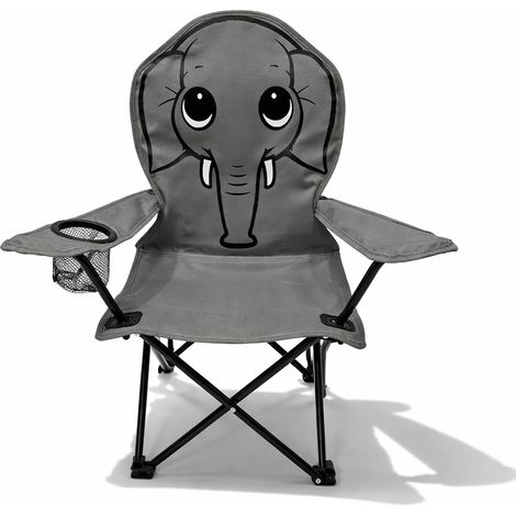 Kinder Anglersessel mit Getränkehalter Elefant-MCM1000-dunkelgrau-elefant (1/5)