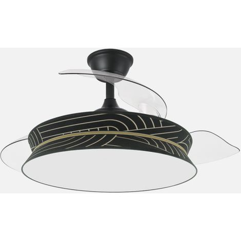 Ventilador decor 72w negro/negro plata 108d 3asp 7200lm 3000-4000-6000k remoto+memo+temp