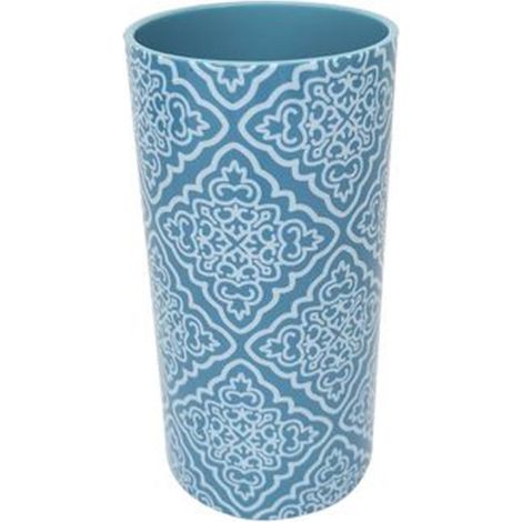 Cleafe - Bicchiere Porta Spazzolino Celeste Con Maioliche Accessorio Arredo Bagno 87026 - (1/2)