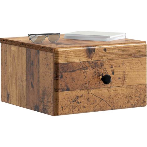 Maison Exclusive - Mobiletto da notte a muro 2 pcs Legno antico 34,5 x 33 x 20 cm