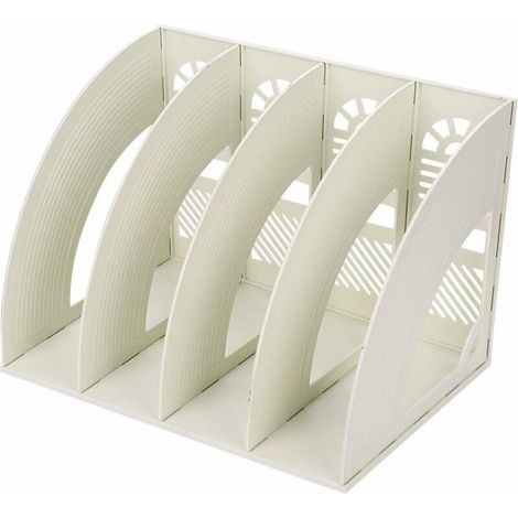 Organizzatore da ufficio, organizer da scrivania, tavolo in plastica, 4 scomparti, portariviste fai da te, vassoio portariviste, supporto per fogli A4, cartelle portadocumenti, riviste, quaderni, cust