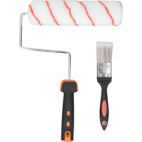 Ensemble de rouleau à peinture 9 pouces, petit kit avec bac à pinceaux et accessoires pour la peinture intérieure et extérieure. (1/5)