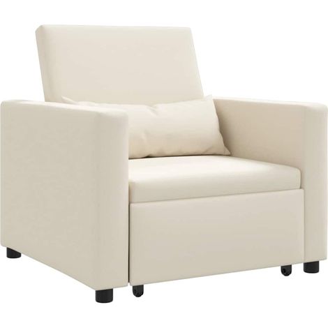 Canapé Lit Simple Blanc crème 90 x 165 x 87 cm tissu CFW268500 (1/5)