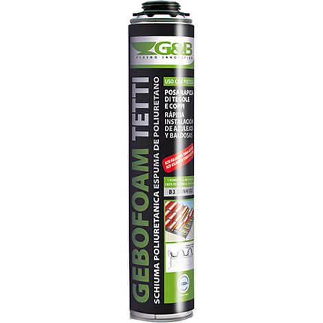 Schiuma Poliuretanica Tegole e Coppi Tipo P per Pistola G&b 12 Pezzi 750 ml