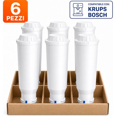 Mutital 6 Filtri Acqua per Macchine da Caffè, Compatibili con Krups Claris F088 e Bosch/Siemens TCZ6003, TZ60003, Cartucce Filtranti di Ricambio (1/5)