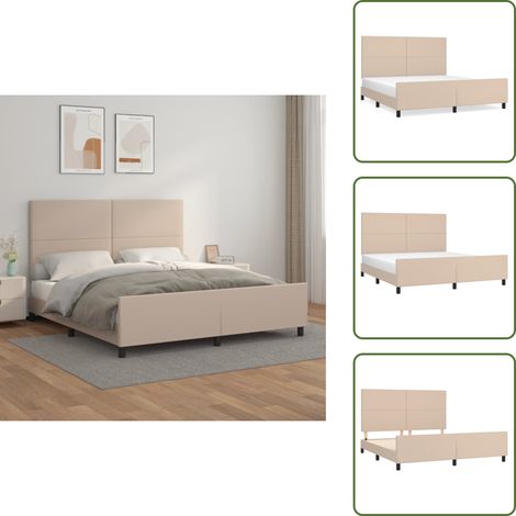 The Living Store Estructura de cama cabecero cuero sintético capuchino 180x200cm - Cabecero de cama