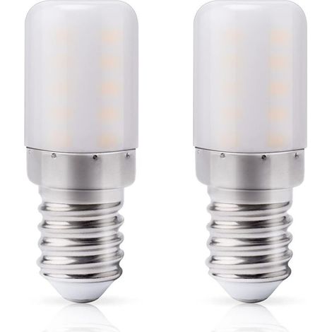 Ampoule LED réfrigérateur E14, Blanc chaud 2700K, 3W remplace l'ampoule halogène 30W pour réfrigérateur, 300LM, Petit culot à vis lampe LED pour frigo, hotte, machine à coudre, 2 Unité (1/4)