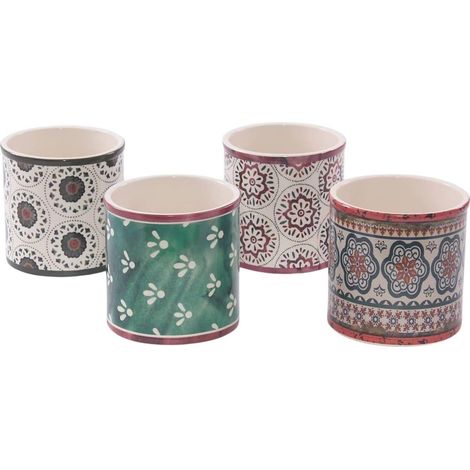 Petit pot rond en céramique, diam. 13 cm (lot de 3)