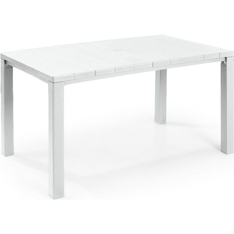 Keter Outdoor Gartentisch aus Kunstharz Weiß rechteckig 147x90 cm