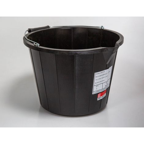 Seau en Plastique Noir avec poignée, 14L ( Prix pour 1 )