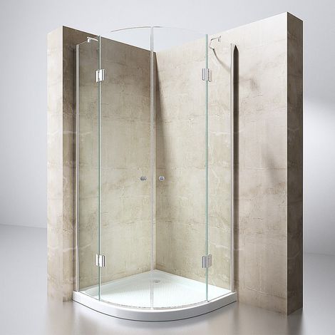 Durovin Bathrooms 900 x 900mm Quadrant Shower Enclosure, Double Hinged Door, 8mm Safety Glass