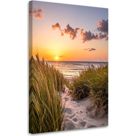 Toile Imprimée, Plage mer dunes paysage marin,20x30 (1/4)
